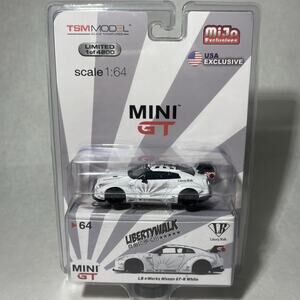 Mini GT Nissan GT-R (R35) Liberty Walk MiJo Exclusive Skyline #64 LB Works White